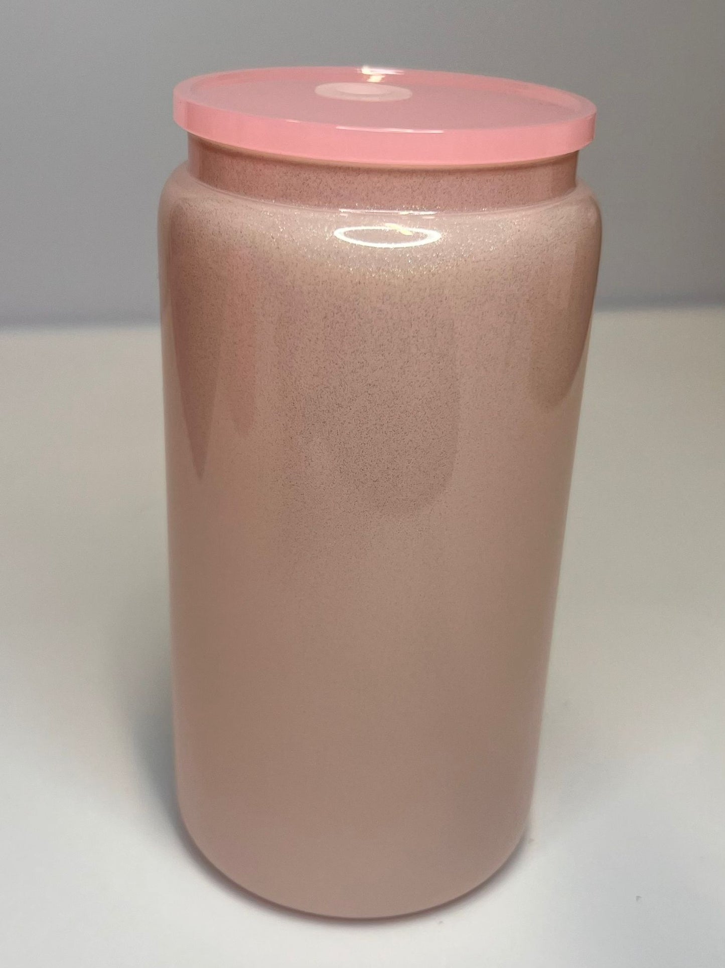 16oz GLASS LIBBY - GLITER PINK