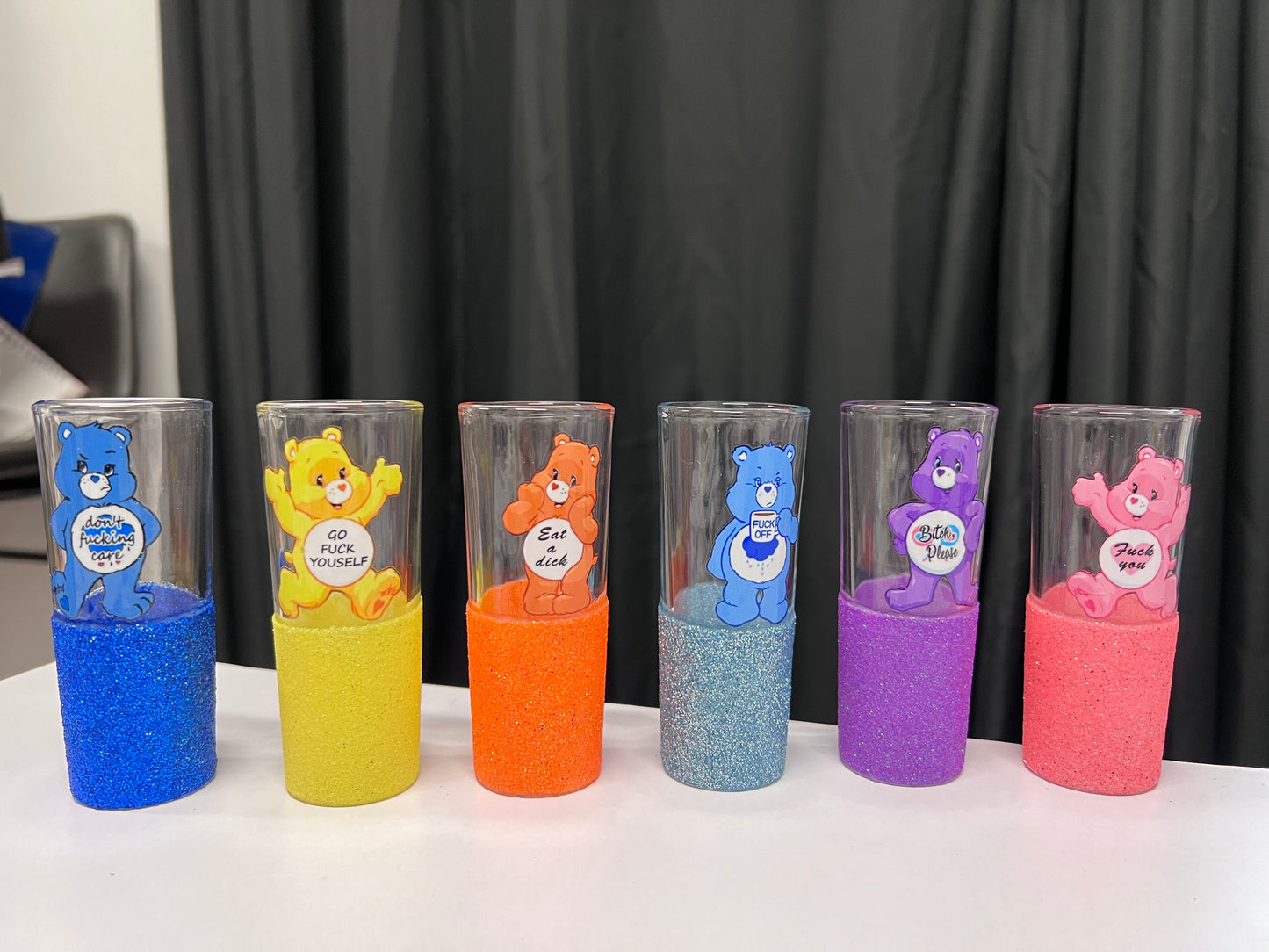 GLITTER SHOT GLASS SET - SWEAR BEARS